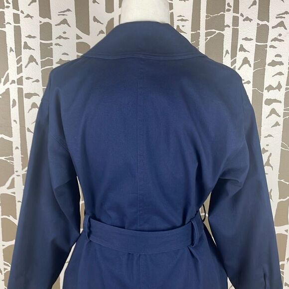 Navy Blue Riviera Short Trench Coat NEW XS - Picture 9 of 11